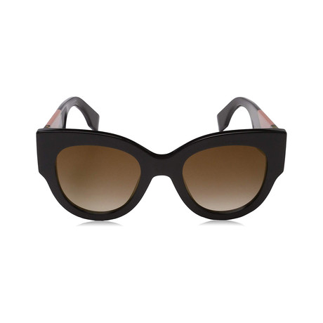Fendi // Women's Cat Eye Sunglasses // Black + Brown Mirror