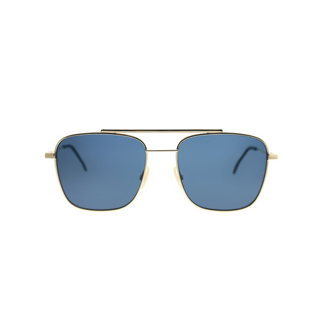 Fendi // Men's Gold Metal Navigator Sunglasses // Gold + Grey