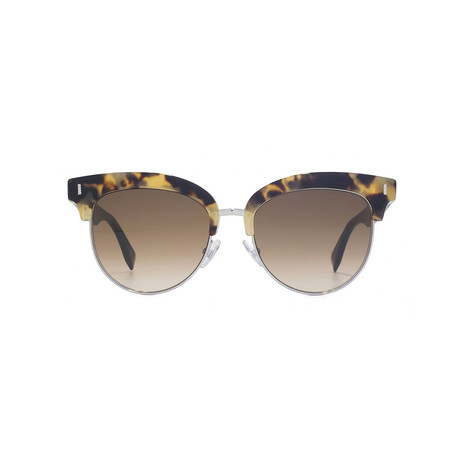 Fendi // Women's Clubmaster Sunglasses // Havana Black + Brown Gradient