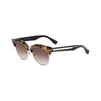 Fendi // Women's Clubmaster Sunglasses // Havana Black + Brown Gradient