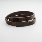 Jean Claude Jewelry // Leather + Stainless Steel Buckle Bracelet // Black + Brown