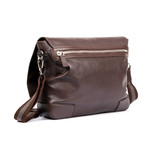 Leather Messenger Bag // Dark Brown