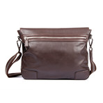 Leather Messenger Bag // Dark Brown