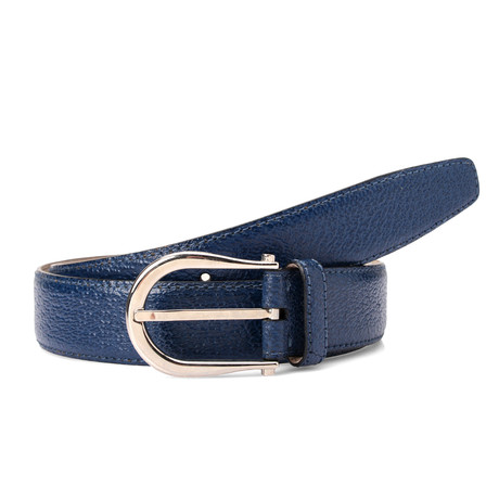 Leather Belt // Blue // 36" Waist