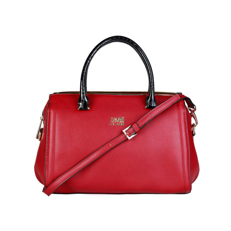 Cavalli Class Contrast Handle Handbag // Burgundy