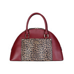 Cavalli Class Leopard Pyramid Handbag // Burgundy