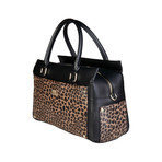 Cavalli Class Leopard Leather Handbag // Black