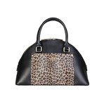 Cavalli Class Leopard Pyramid Handbag // Black
