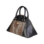 Cavalli Class Leopard Pyramid Handbag // Black