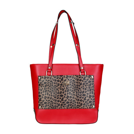 Cavalli Class Leopard Patch Bag // Red