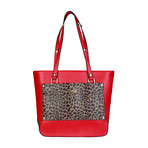 Cavalli Class Leopard Patch Bag // Red