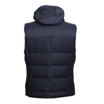 Two Tone Puffer Vest // Blue (XS)