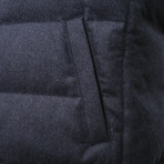 Two Tone Puffer Vest // Blue (XL)