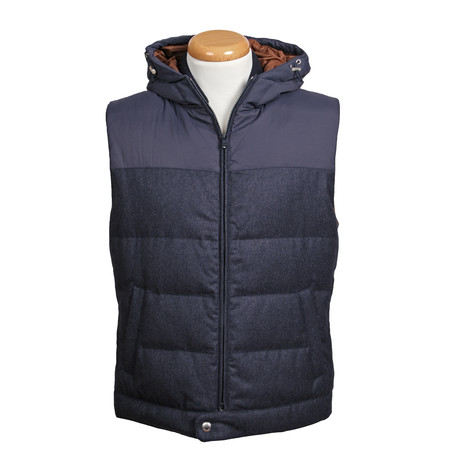Two Tone Puffer Vest // Blue (XL) - Designer Fashion - Touch of Modern