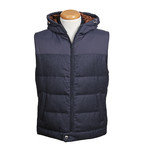Two Tone Puffer Vest // Blue (M)