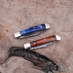 Damascus Mini Trapper Knife // Set of 2