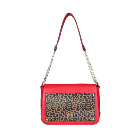 Cavalli Class Leopard Shoulder Bag // Red