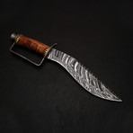 Damascus D-Guard Kukri Knife // Bk0161