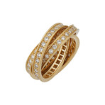Vintage Cartier 18k Yellow Gold Diamond Trinity Ring // Size 5