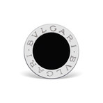 Vintage Bvlgari 18k White Gold Onyx Ring // Size 6