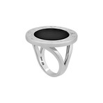 Vintage Bvlgari 18k White Gold Onyx Ring // Size 6