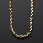Hollow 10K Yellow Gold Thick Rope Chain Necklace // 7mm (20" // 15.4g)