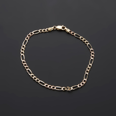 Diamond Cut Figaro Chain Bracelet // 3.5mm