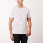 T-Shirt // White + Pink (XL)