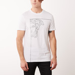 Medusa Corner T-Shirt // White + Silver (L)