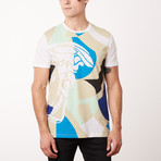 Versace Collection T-Shirt // White + Tan + Teal (M)