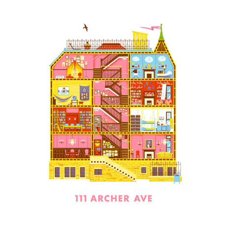 Royal Tenenbaums 111 Archer Ave (13"W x 19"H)