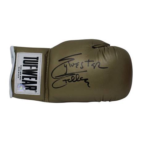 Sylvester Stallone Signed Gold Tufwear Boxing Glove