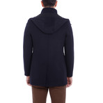 Eric Slim Fit Wool Coat // Navy (Euro: 52)