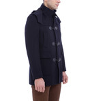 Eric Slim Fit Wool Coat // Navy (Euro: 52)