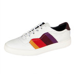 Salvatore Ferragamo // Divo Leather Stripe Sneakers // White (US: 5)