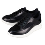 Salvatore Ferragamo // Duo Leather Sneakers // Black (US: 7.5W)