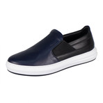 Dallas' Leather Slip On Sneakers // Blue (US: 7)