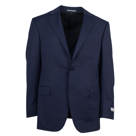 Striped Wool 2 Button Suit V2 // Blue (Euro: 60L)