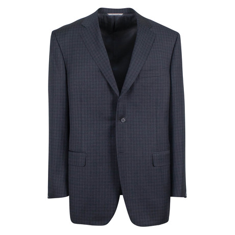Check Wool 2 Button Suit // Gray (Euro: 56L)