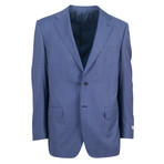 Canali // Pinstripe Wool Relaxed Fit Suit // Blue (US: 46R)