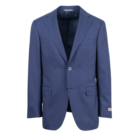Canali // Houndstooth Wool Slim Fit Suit // Blue (US: 46R)