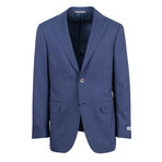 Canali // Houndstooth Wool Slim Fit Suit // Blue (US: 46S)