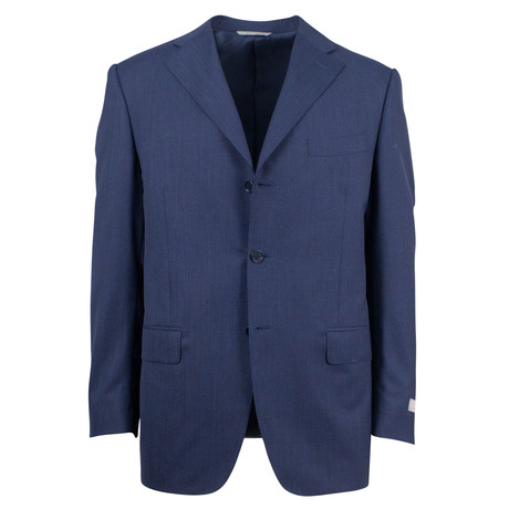 Canali // Striped Wool 3 Button Relaxed Fit Suit // Blue (US: 46R)