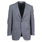 Glen Plaid Wool Trim Fit Suit // Gray (Euro: 46R)