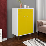 Marcy 1-Drawer Storage Cabinet (White)