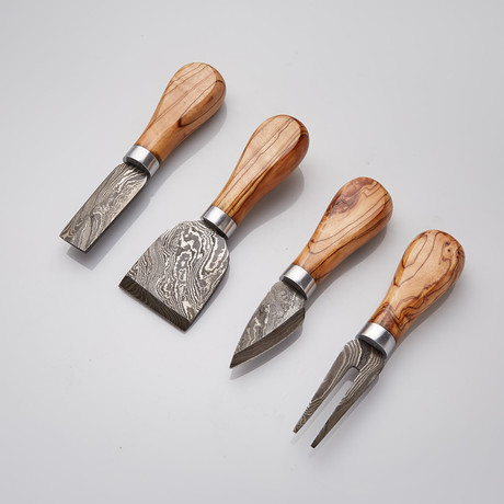 Olive Wood Cheese Knives // Set Of 4