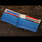 Indigo Dip Dyed Leather Bifold