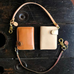 Natural Vegetable Tanned Leather Wallet Lanyard