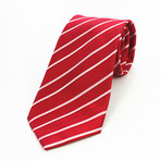 Silk Neck Tie // Red + White Stripe