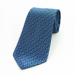Silk Neck Tie // Blue Abstract Floral